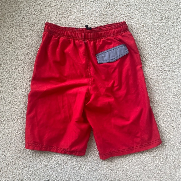 OP Boys Red, Gray & Black Swim Trunks Size Large 10/12 - Picture 4 of 5